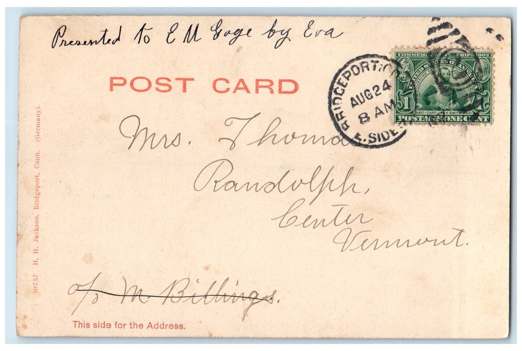 1906 The Brook Beardsley Park River Grove Bridgeport Connecticut CT Postcard