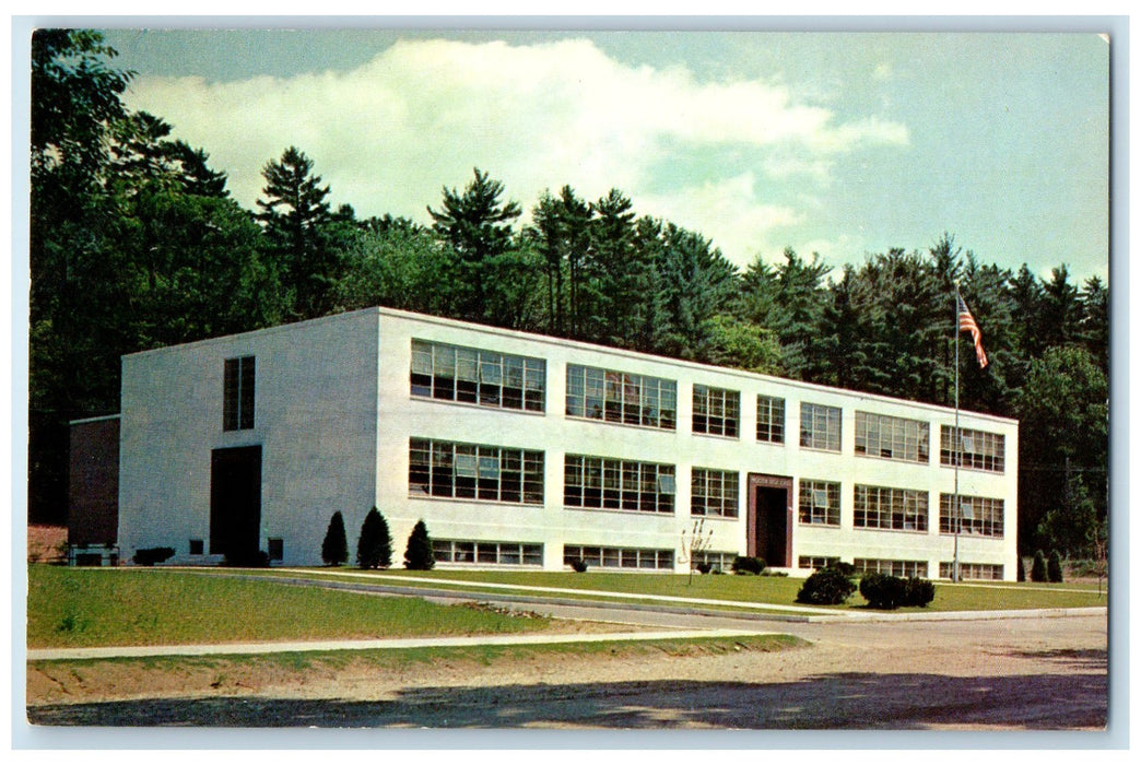 c1950 Proctor High School Campus Building Dirt Road Proctor Vermont VT Postcard