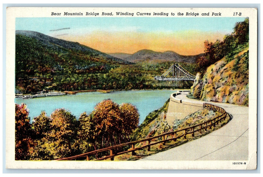 1950 Bear Mountain Bridge Road Pawtucket Rhode Island RI Posted Bridge Postcard