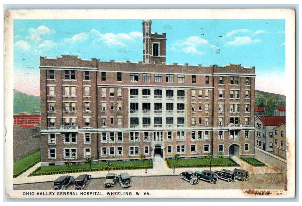 c1920's Ohio Valley General Hospital Building Wheeling West Virginia WV Postcard