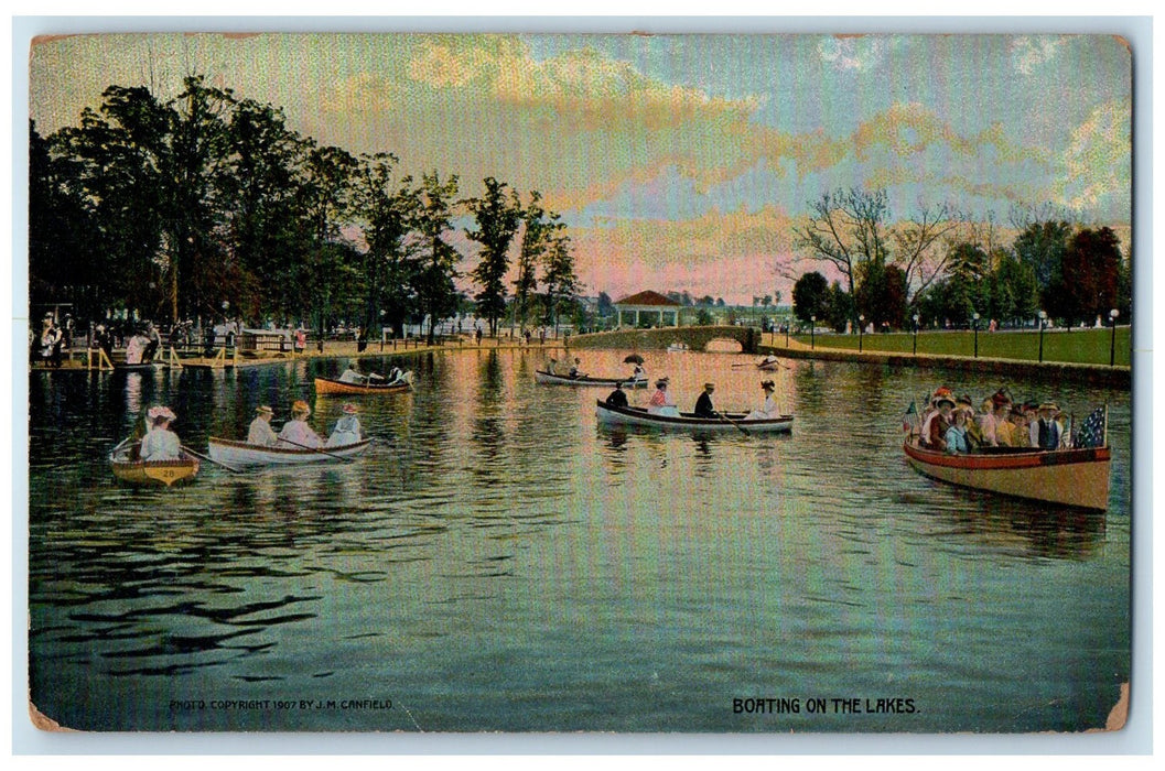 c1910's Boating On The Lakes Willow Grove Park Pennsylvania PA Posted Postcard
