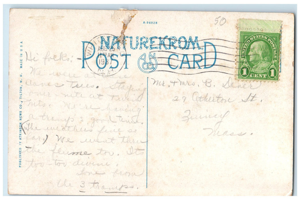 1937 Giant's Profile Polar Caves rock Formation Rumney New Hampshire NH Postcard