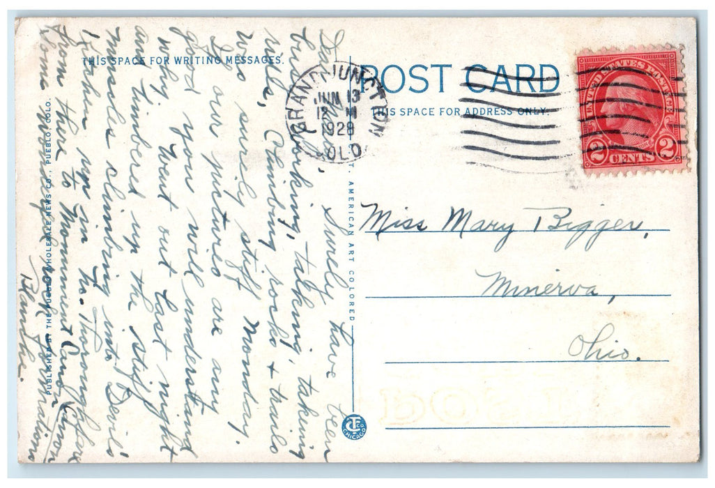 1928 Aerial View Truss Bridge Lake Plains Glenwood Springs Colorado CO Postcard
