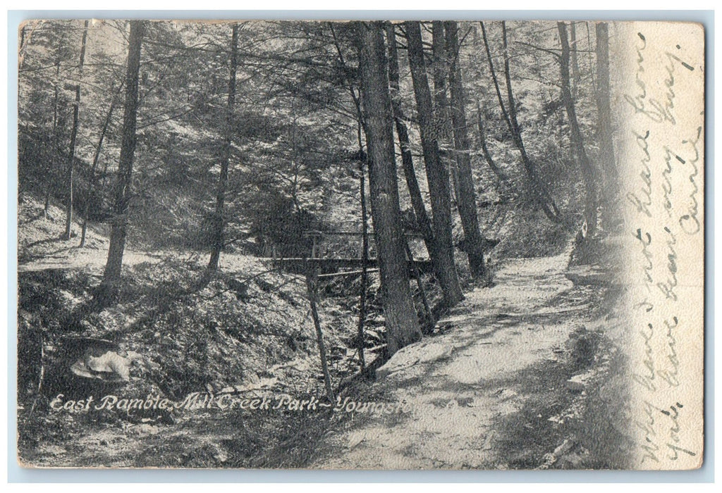 1907 East Ramble All Creek Trees View Youngstown Ohio OH Posted Vintage Postcard