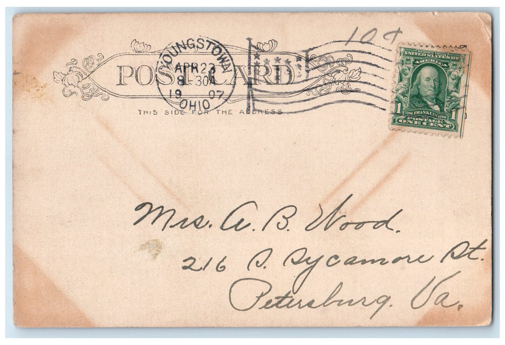 1907 East Ramble All Creek Trees View Youngstown Ohio OH Posted Vintage Postcard