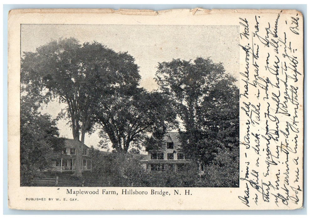 1924 Maplewood Farm Houses Building Hillsboro Bridge New Hampshire NH Postcard