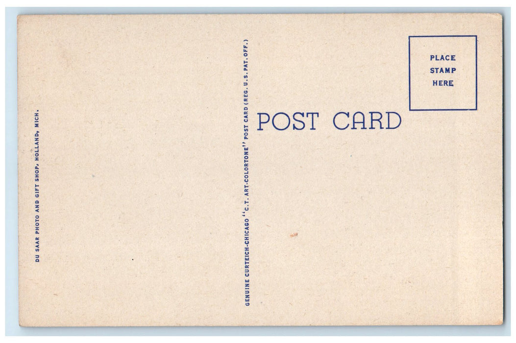 c1940's Eight Street Classic Cars Parked Downtown Holland Michigan MI Postcard