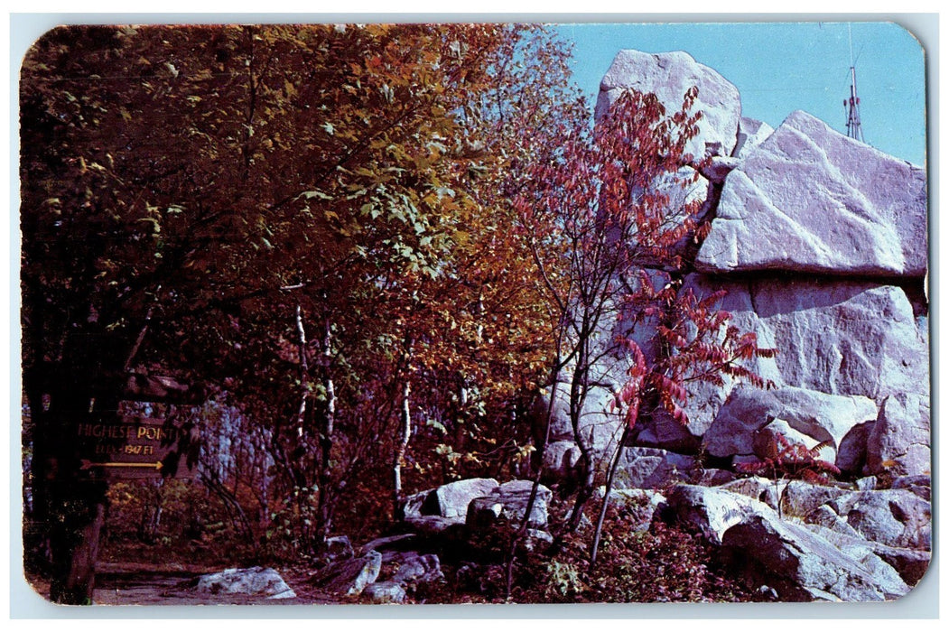 c1960's Rib Mountain Balance Rock Scene Wausau Wisconsin WI Unposted Postcard