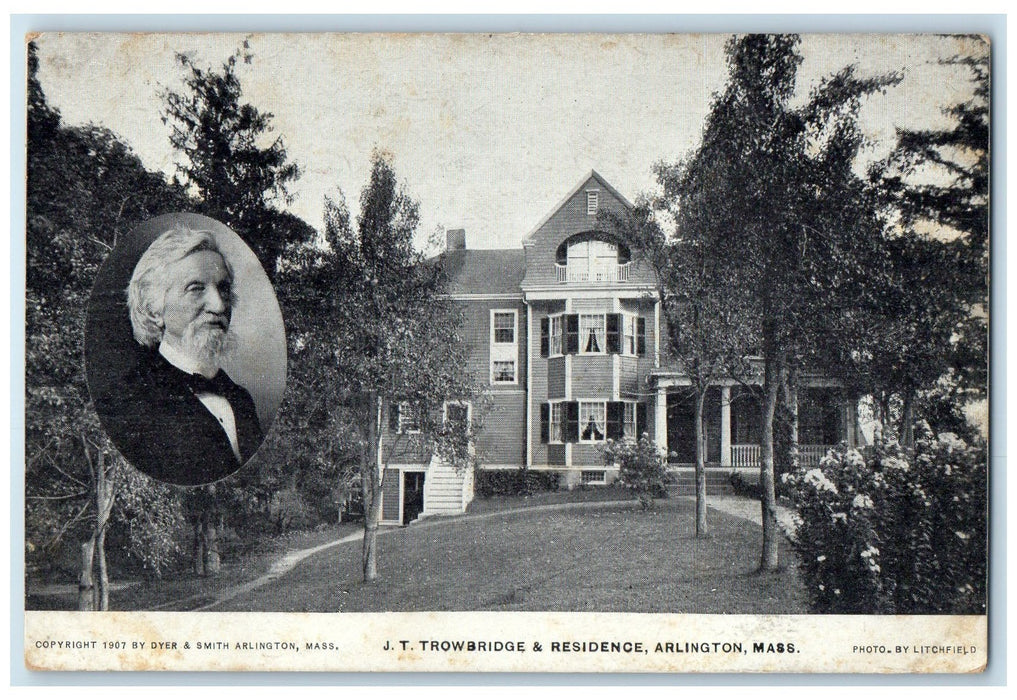 c1920's JT Trowbridge & Residence Arlington Massachusetts MA Unposted Postcard