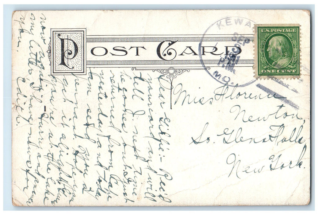 1907 Tremont Street Shops People Buildings Kewanee Illinois IL Posted Postcard