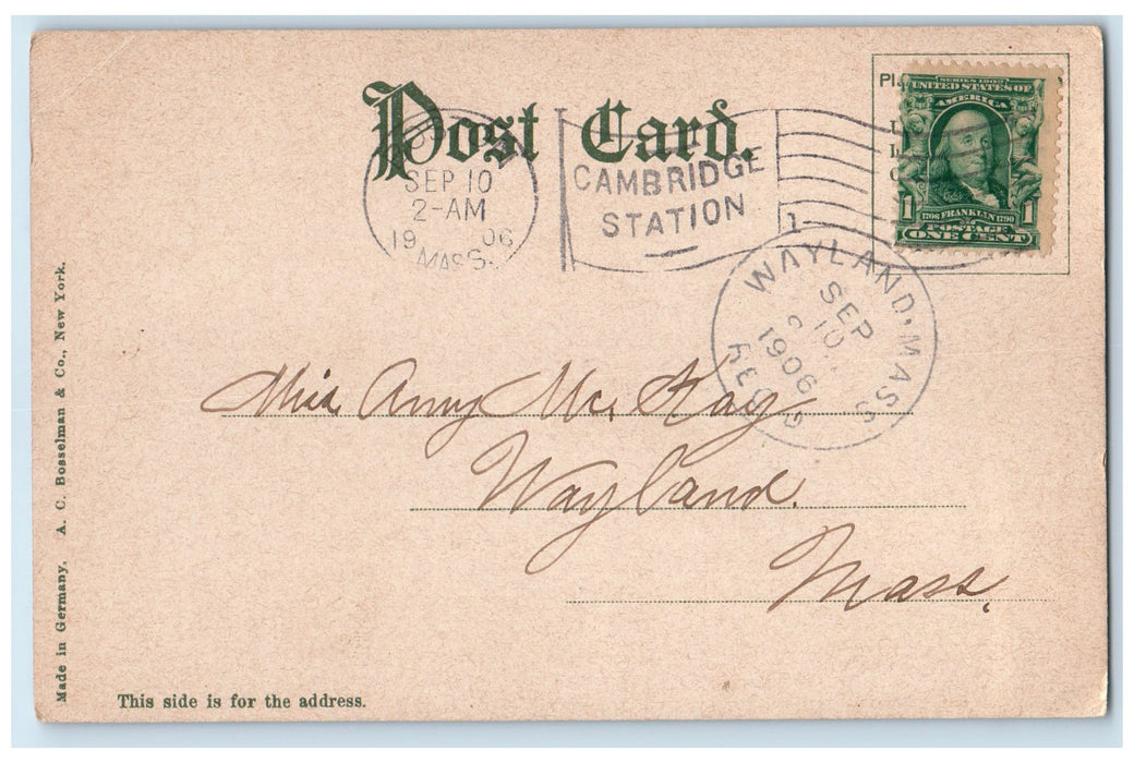 1906 Ogden Goelet Villa Entrance Scene Newport Rhode Island RI Posted Postcard