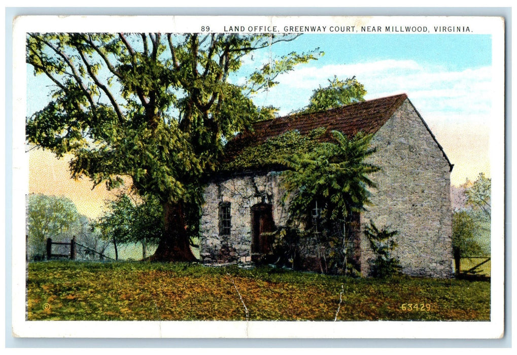 c1940's Land Office Greenway Court Near Millwood Virginia VA Unposted Postcard