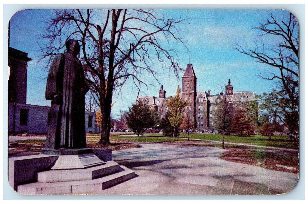 1951 Historic University Hall Across Ohio State University Columbus OH Postcard