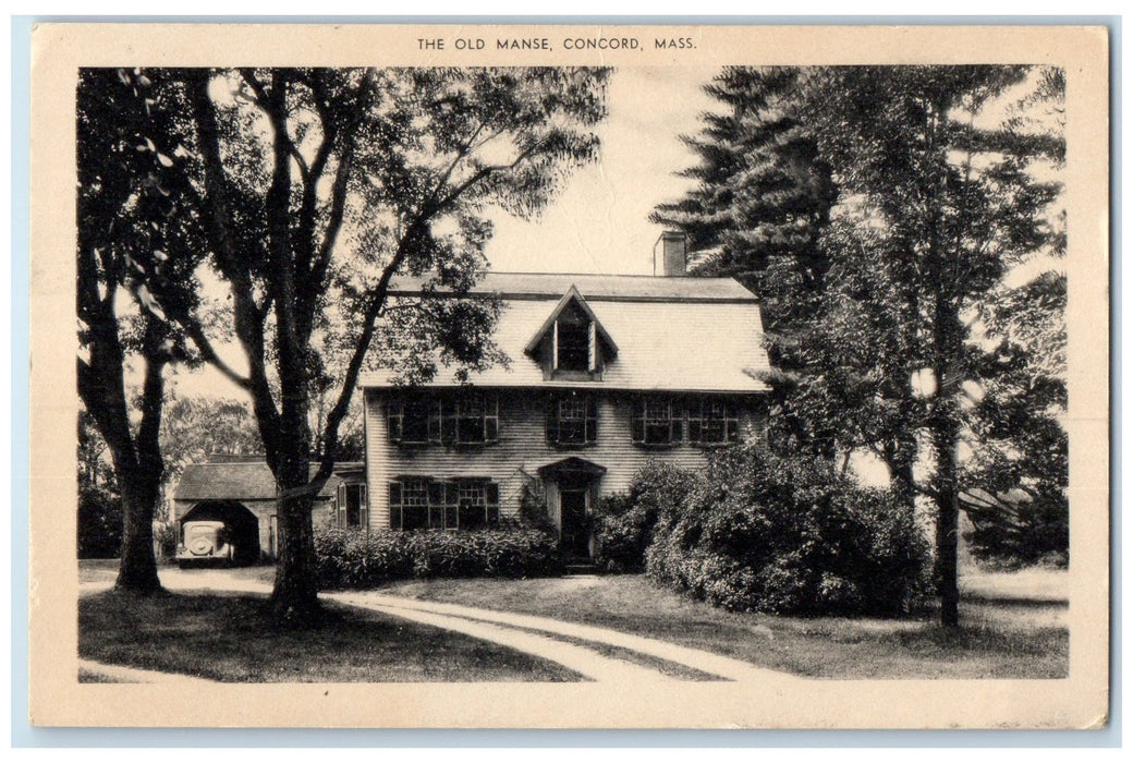 c1920's The Old Mansion Building Pathways View Concord Massachusetts MA Postcard