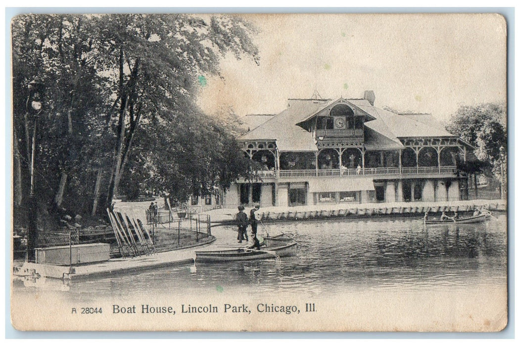 1908 Boat House Lincoln Park Boat Chicago Illinois IL Posted Vintage Postcard