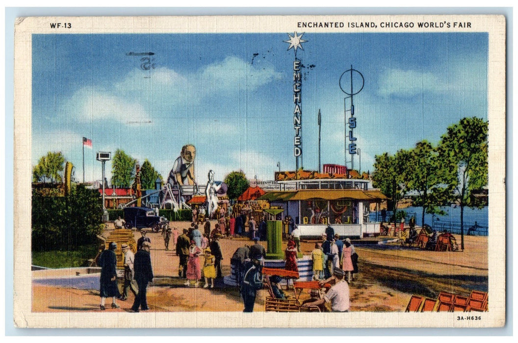 1933 Enchanted Island Chicago World's Fair Chicago Illinois IL Posted Postcard