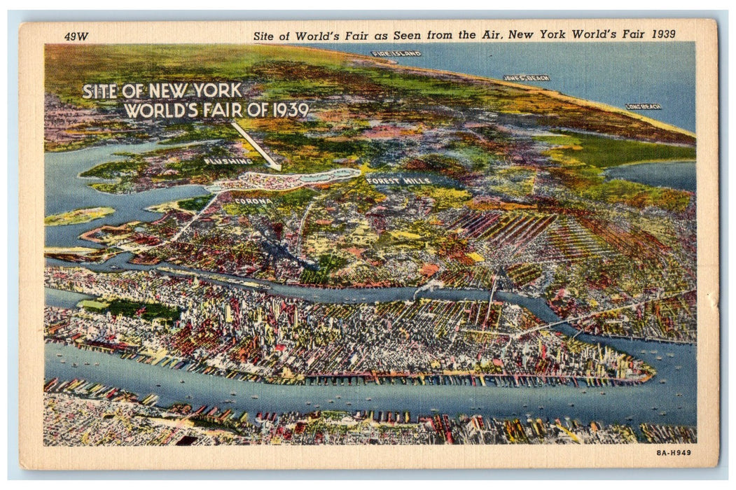 c1940's Aerial View Of New York World's Fair 1983 New York NY Unposted Postcard