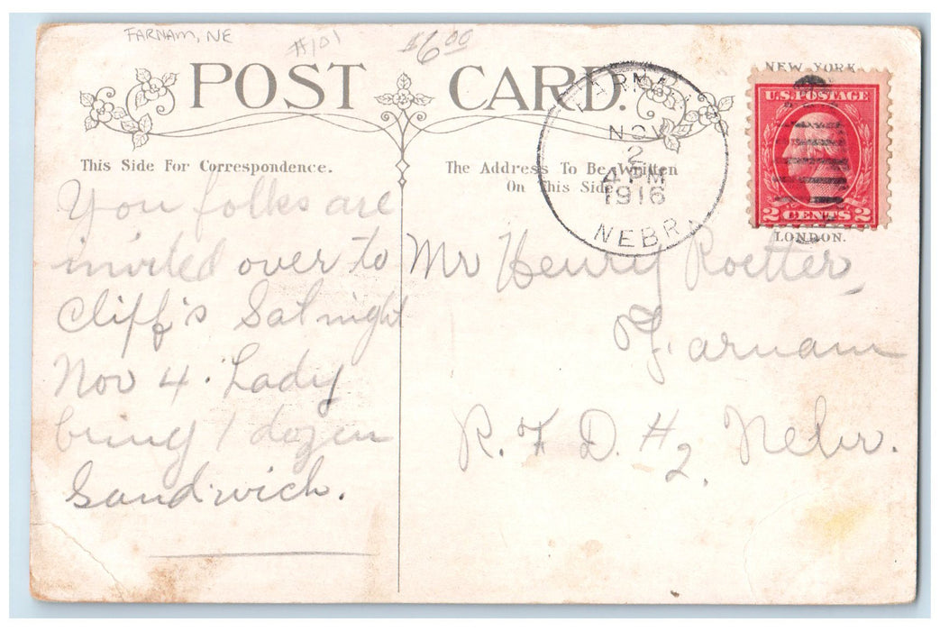 1916 The Kind We Raise Here Quality Farnam NE Posted Exaggerated Onions Postcard