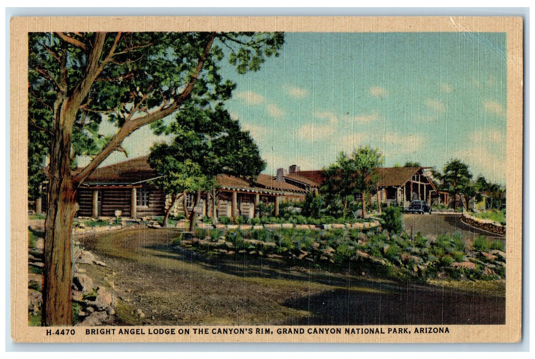 1951 Bright Angel Lodge Canyon's Rim Grand National Park Arizona AZ Postcard