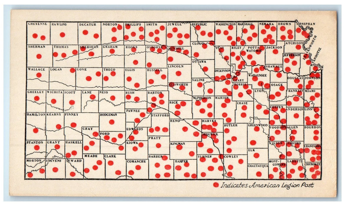 c1940s Indicates American Legion Post Watchdogs Of Safety Unposted Dots Postcard