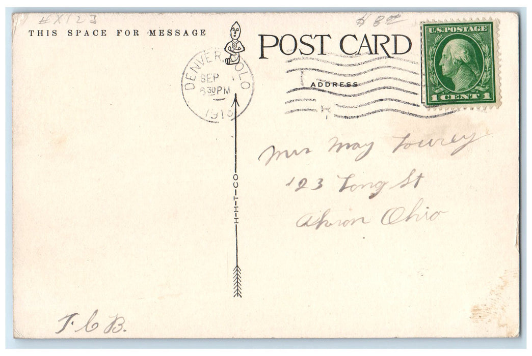 1915 Mounted Knight Scene Triennial Conclave Templar Denver Colorado CO Postcard