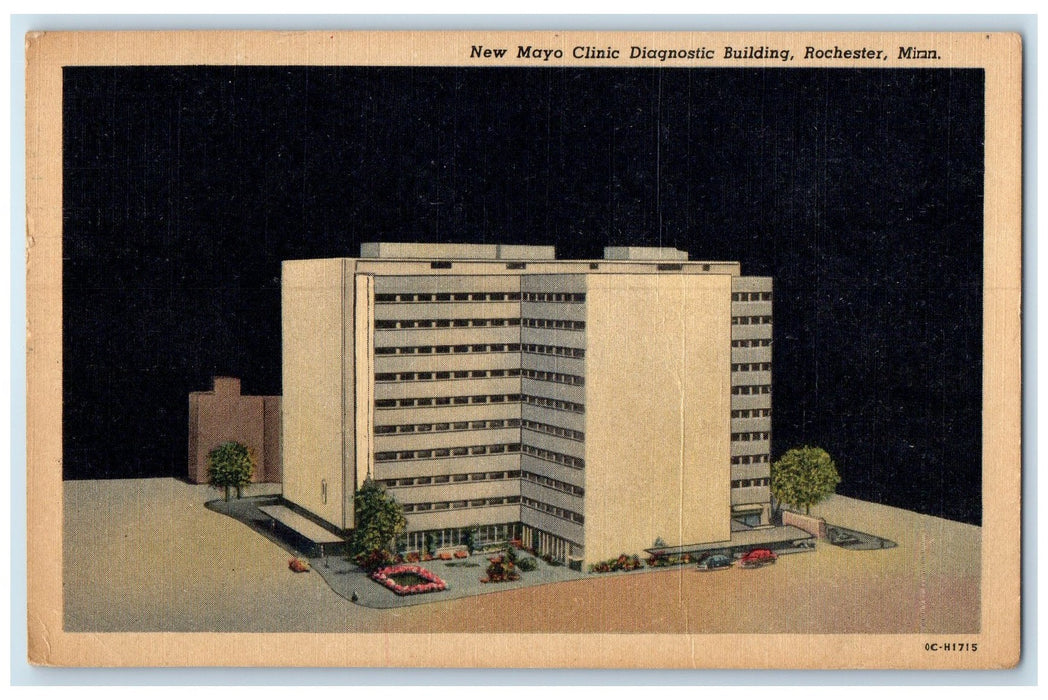 1954 New Mayo Clinic Diagnostic Building Views Rochester Minnesota MI Postcard