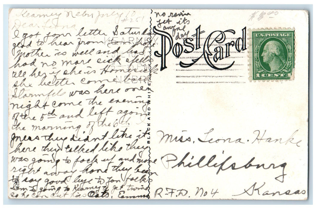 1917 Sanitarium Building Pathways Road Steps Ground Kearney Nebraska NE Postcard