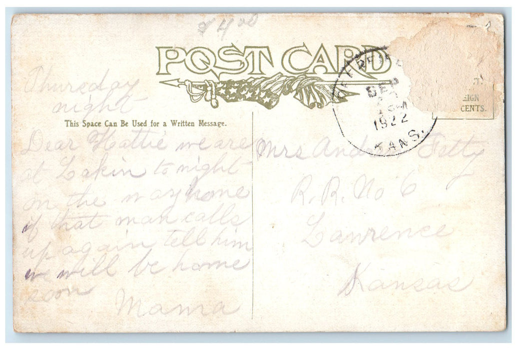c1910 The Garden City Hospital Old Building Porch Garden City Kansas KS Postcard