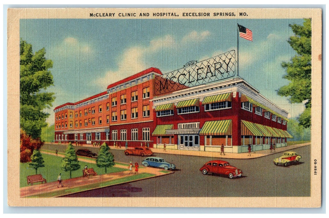 c1940 McCleary Clinic & Hospital Building Excelsior Springs Missouri MO Postcard