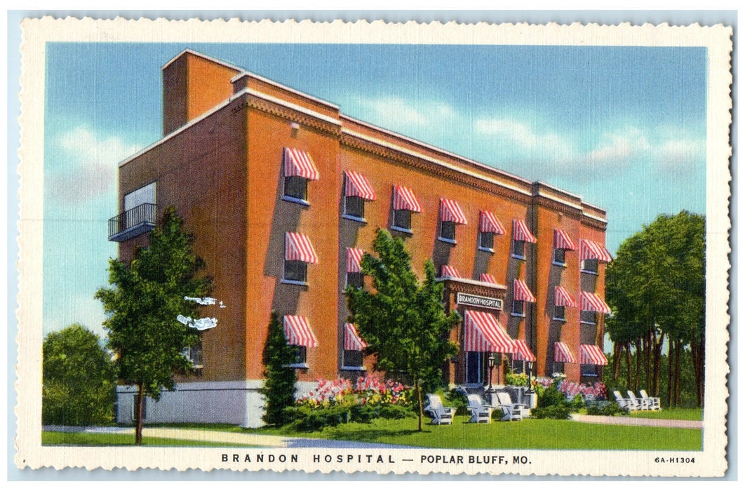 c1920's Brandon Hospital Most Modern Building Poplar Bluff Missouri MO Postcard