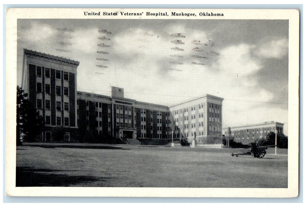 1943 United States Veterans Hospital Cannon Ground Muskogee Oklahoma OK Postcard