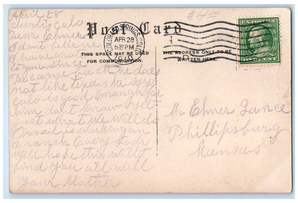 c1910 St. Mary's Hospital Building Ground Trees View Pueblo Colorado CO Postcard