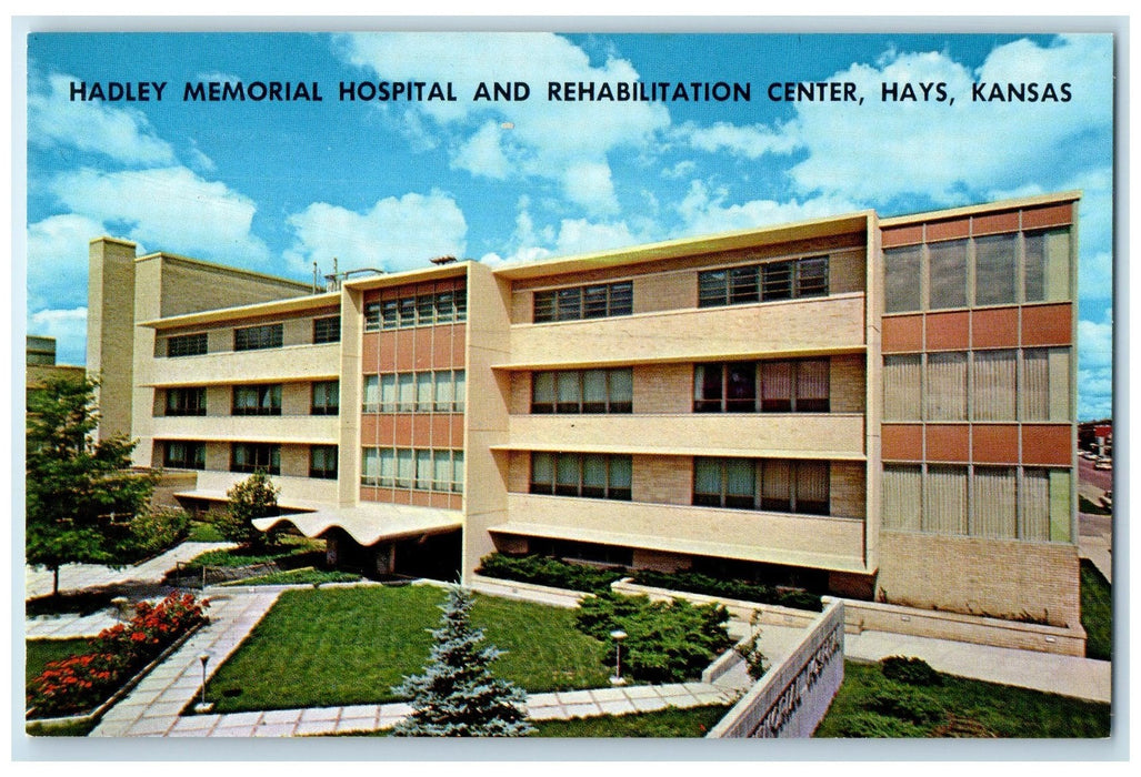 c1950 Hadley Memorial Hospital & Rehabilitation Center Hays Kansas KS Postcard