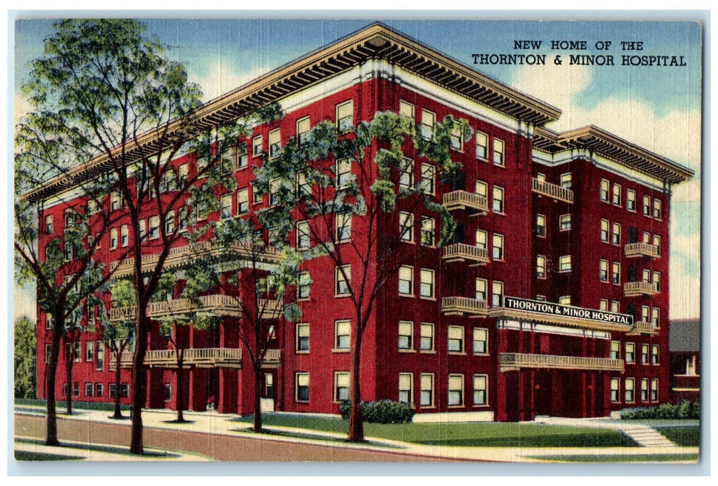 1950 New Home Of The Thornton & Minor Hospital Kansas City Missouri MO Postcard