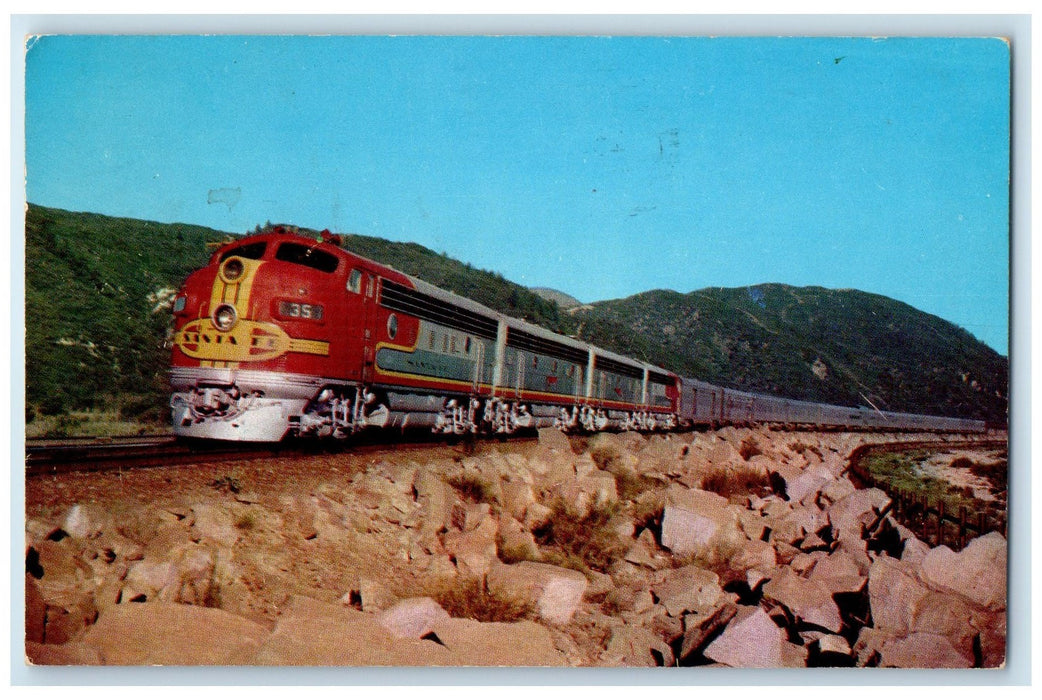 1957 Santa Fe Streamliner Train In Cajon Pass Grand Canyon Arizona AZ Postcard