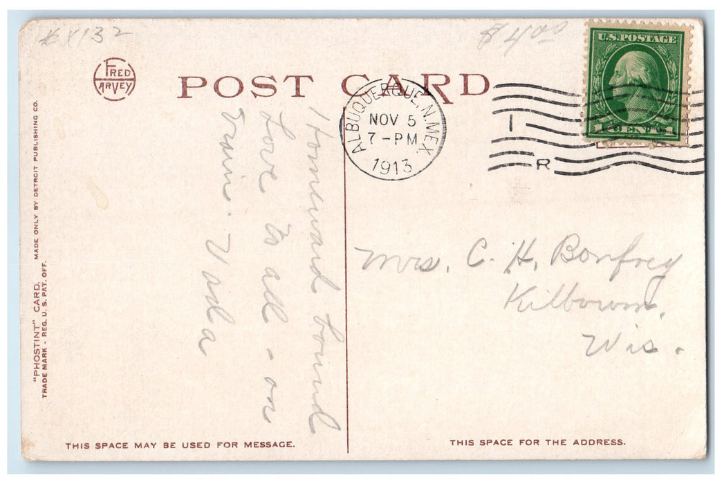 1913 Yucca Trees Mojave Desert Man Riding Horse Barstow California CA Postcard