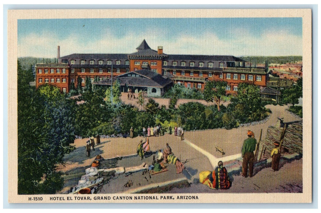 c1920 Hotel El Tovar Restaurant Building Vendor Grand Canyon Arizona AZ Postcard