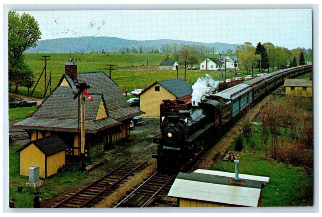 c1950's Steam Train Railroad At Meadows Warren County New Jersey NJ Postcard