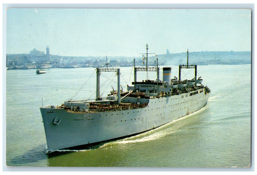 1959 USNS Frederick Funston Ship Navy's Military Sea Transport Service Postcard
