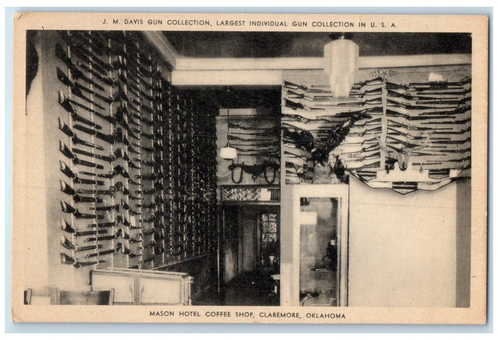 c1940's Hotel Mason Coffee Shop Interior Claremore Oklahoma OK Unposted Postcard