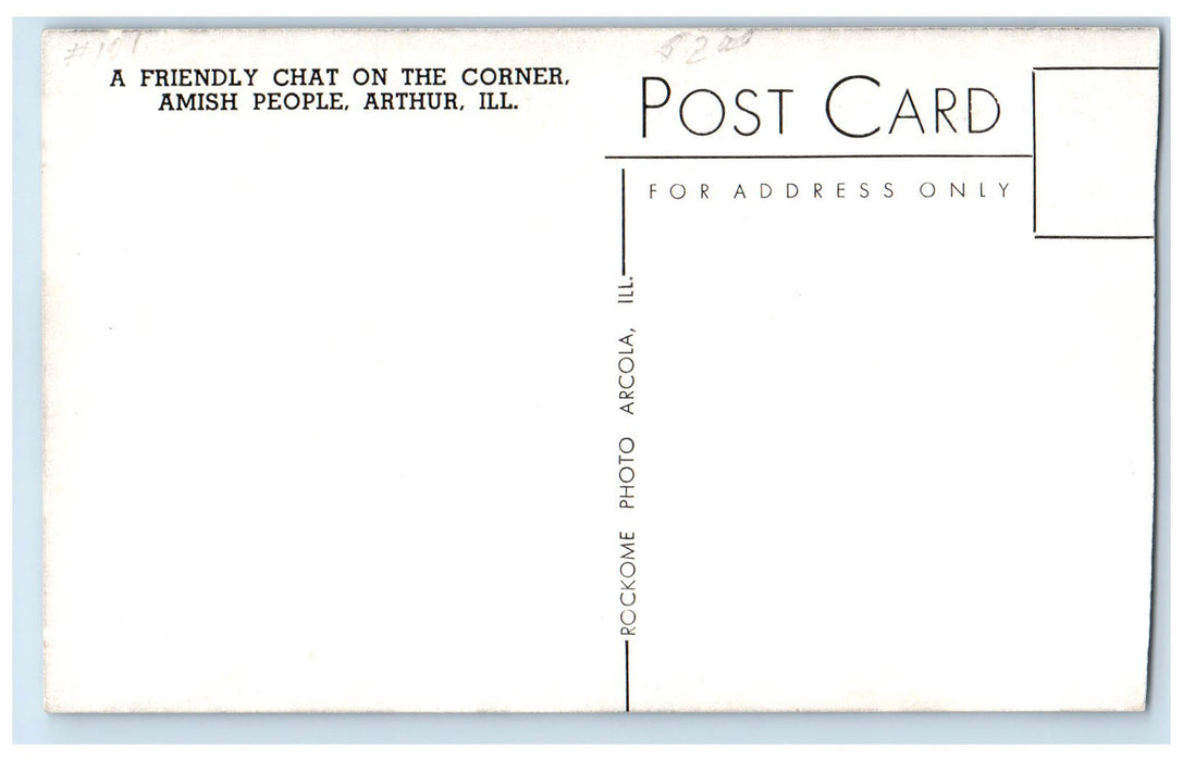 c1950's Friendly Chat Horse Buggy Amish People View Arthur Illinois IL Postcard