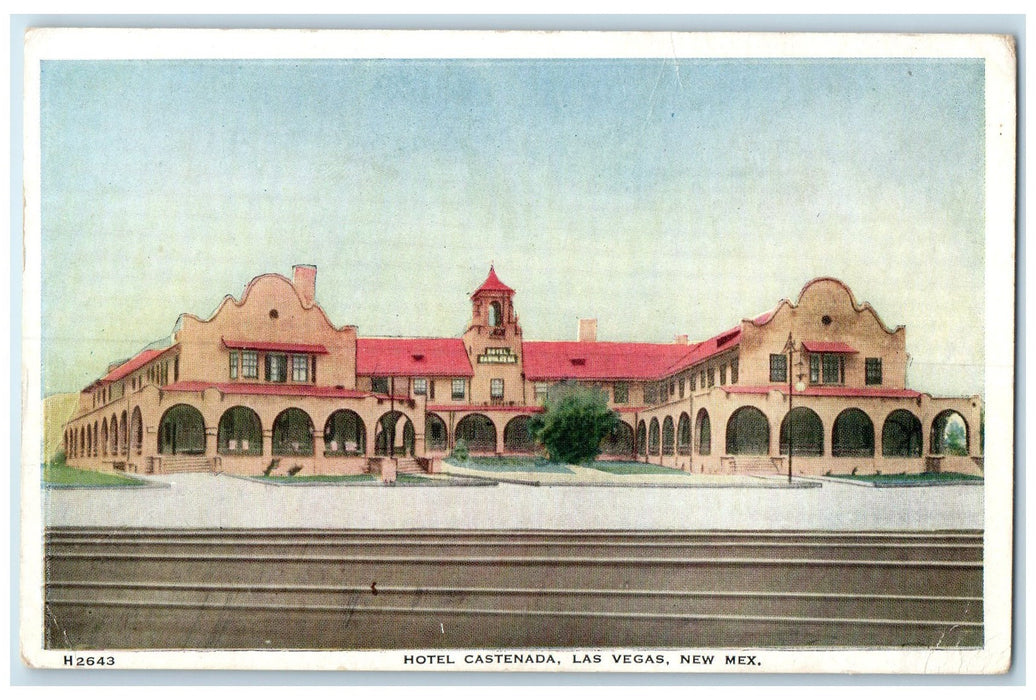 c1920's Hotel Castaneda Restaurant Building Las Vegas New Mexico NM Postcard