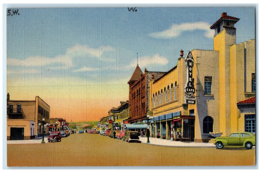 c1920's Douglas Avenue Classic Cars Buildings Las Vegas New Mexico NM Postcard