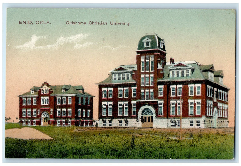 c1910s Oklahoma Christian University Exterior Enid Oklahoma OK Unposted Postcard