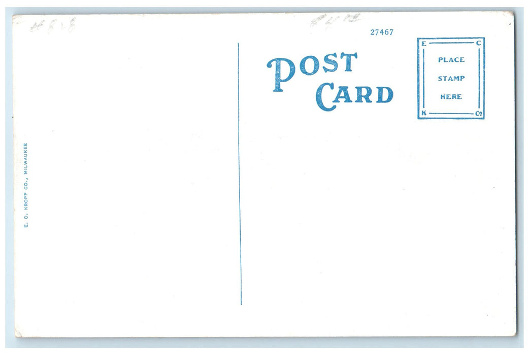 c1940s Convention Hall Exterior Roadside Enid Oklahoma OK Unposted Flag Postcard