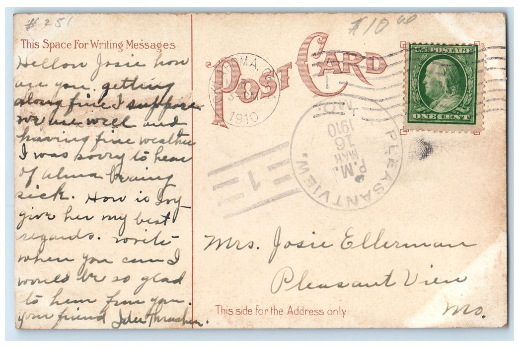 1922 Aerial View Of Broadway Looking North Oklahoma City Oklahoma OK Postcard