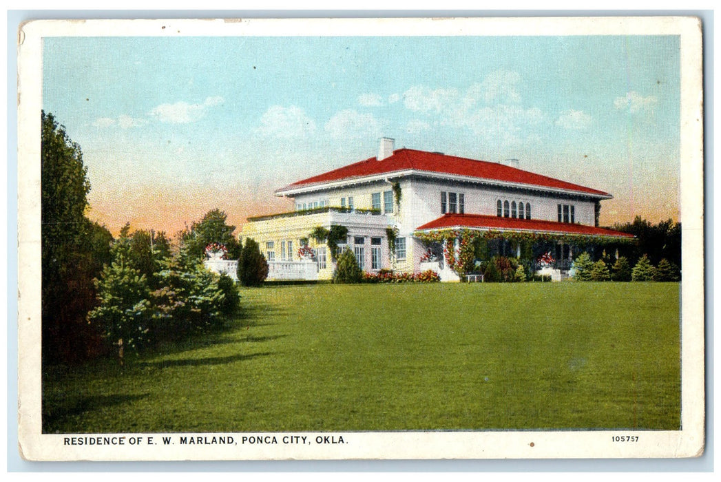 c1940's Residence Of E.W. Marland Scene Ponca City Oklahoma OK Unposted Postcard