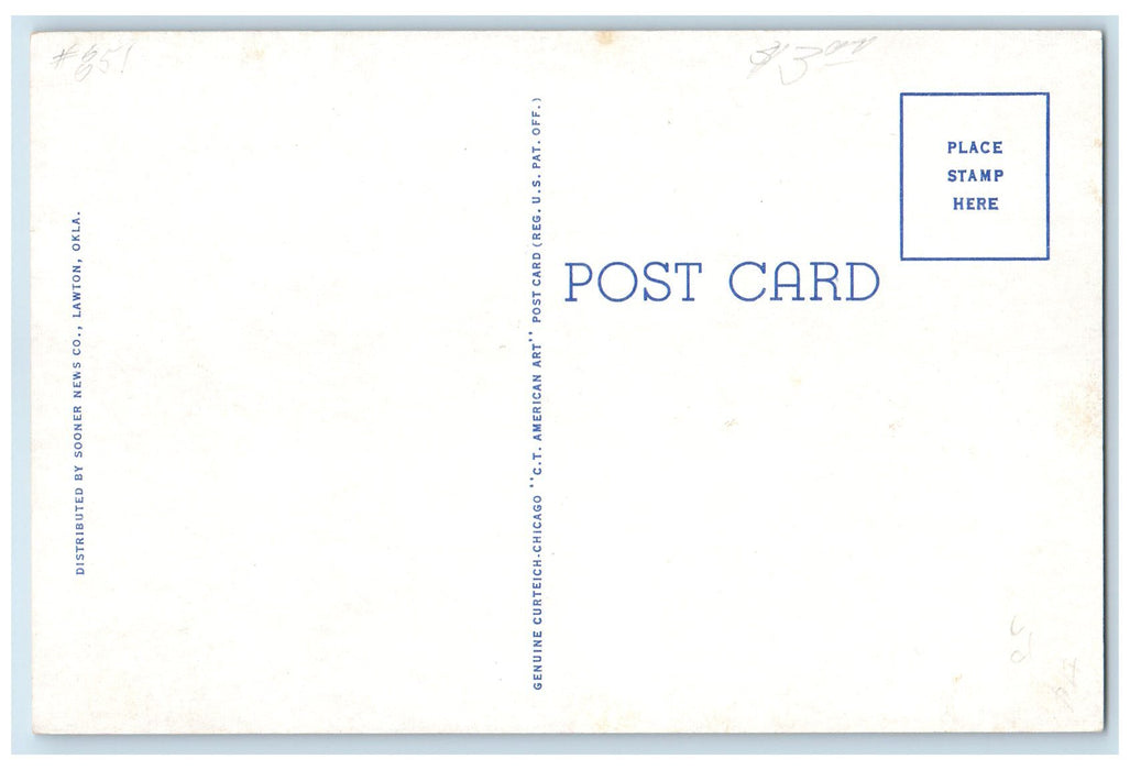 c1940s Old Stockade Scene Roadside Fort Sill Oklahoma OK Unposted Trees Postcard