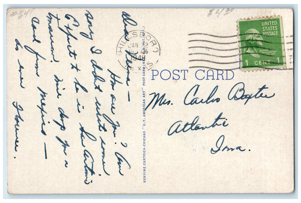 1948 Bird's Eye View Of El Reno Buildings And Houses Oklahoma OK Posted Postcard