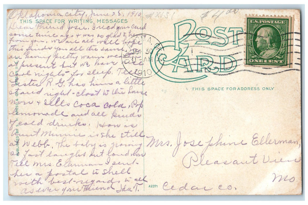 1910 Group Of Oklahoma Homes Exterior Multiview Oklahoma City OK Posted Postcard